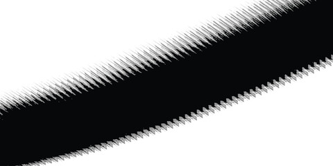 Abstract jagged diagonal brush stroke with textured edge design