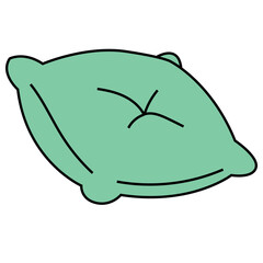 simple green pillow vector illustration