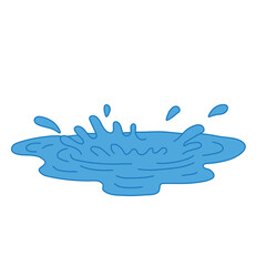blue water splash isolated Water Puddle Illustration Simple Minimalist Rainwater Design