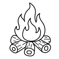 Small Bonfire Illustration – Cozy Campfire Vector Design