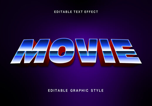 Blue And Red 80s Action Movie Text Effect 3D Bold Cinematic Font
