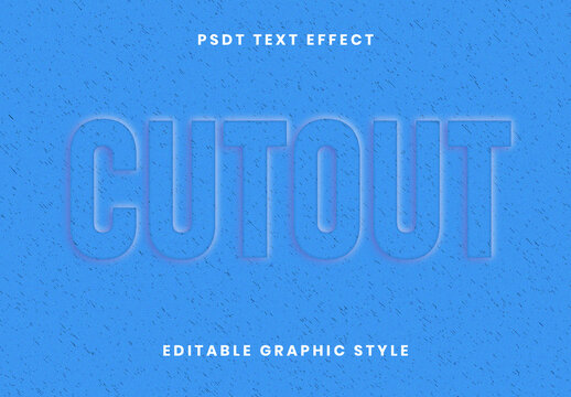 Blue Kraft Cut Out Paper Text Effect Embossed Cardboard Font