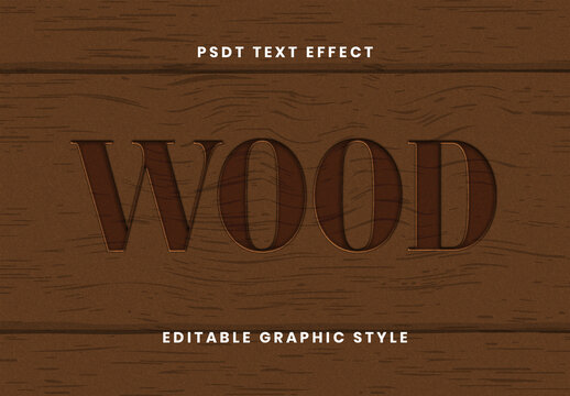 Engraved Wood Text Effect