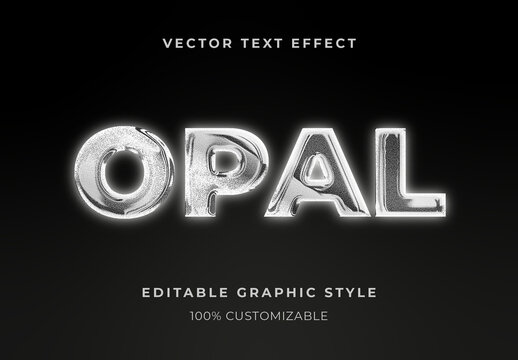 Silver 3D Steel Sign Text Effect Metallic Chrome Font