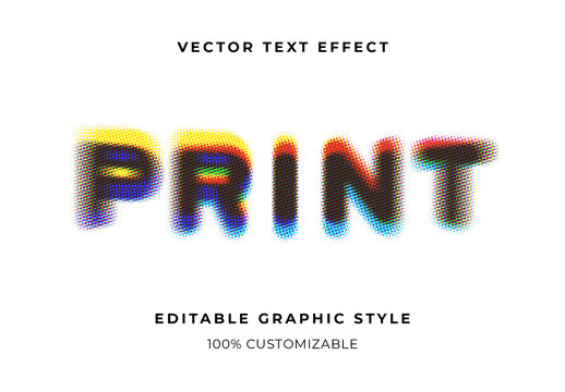 Colorful Offset Text Effect Halftone Distorted Glitch Font