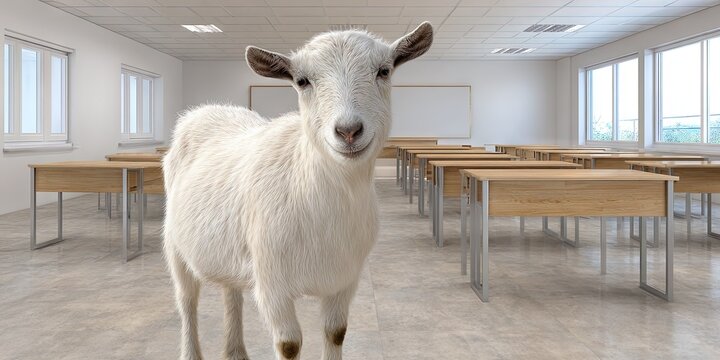 scapegoat standing in a school classroom during an accident