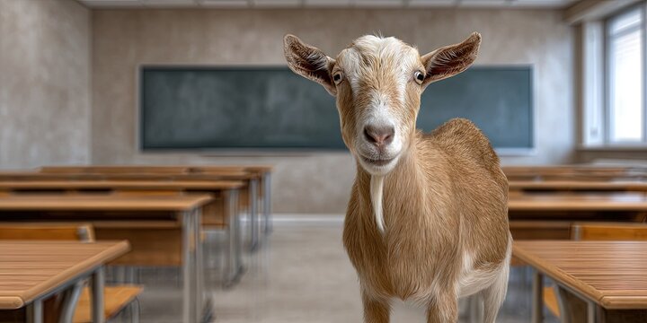scapegoat standing in a school classroom during an accident