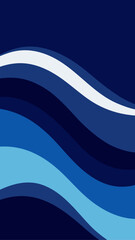 Abstract wavy lines in shades of blue and white art