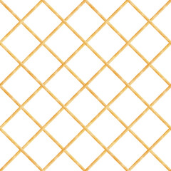 Watercolor seamless pattern with orange, yellow checkered lines. Hand-drawn illustration isolated from background. Rectangular print for textiles, fabrics, packaging, apparel, printing, Halloween