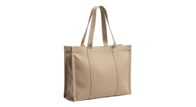 Beige canvas tote bag with sturdy handles for everyday use
