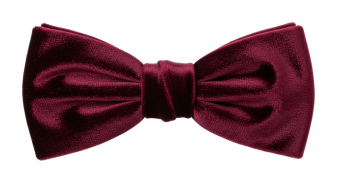 Elegant burgundy velvet bow tie with rich texture and classic design