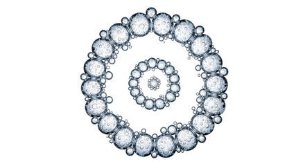 Obraz premium Intricate circular bubble pattern on black background