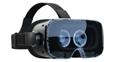 Futuristic frozen virtual reality headset with icy details