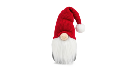 Festive nordic gnome with red hat and white beard
