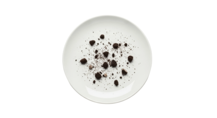 Minimalist cookie crumble dessert on white plate