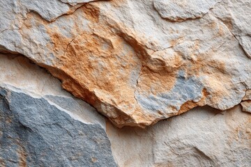 Textured stone tiles in gray and orange arrangement