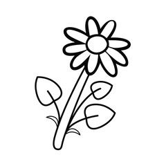 Cute Flower Icon Design On White Background