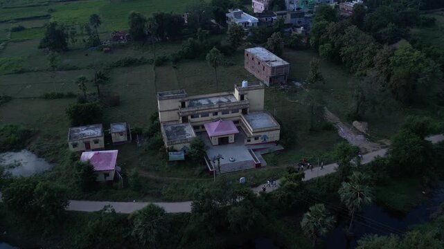 Panchayat Bhawan in a green village of Nalanda, Bihar, India