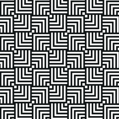 Abstract geometric pattern of black and white concentric squares