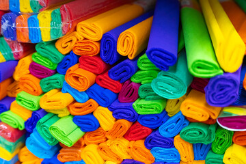 New sealed rolls of gift wrapping film.