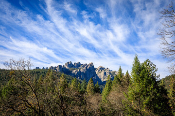 Majestic Castle Crags Amidst the Tranquility of Nature