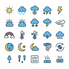 Flat vector weather icons