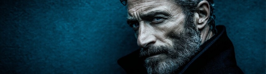 Obraz premium Embracing nature: a time-honored ritual of breathing in life's freshness. Commercial image. A mature man standing amid fields at dawn, surrounded by vibrant colors. Studio portrait. Hero shot.