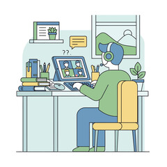 man working on computer