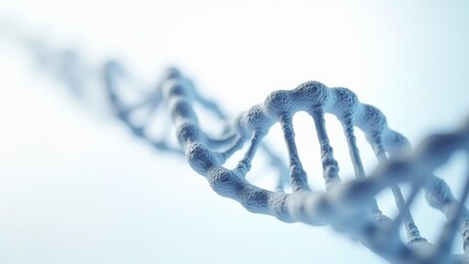 Molecular DNA Helix Replica Isolated on White Background