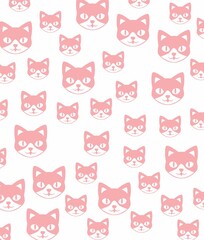 Obraz premium Minimalist Cat Line Art Seamless Pattern Background