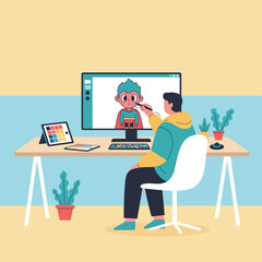 man working on laptop