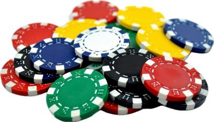 Stacks of Colorful Poker Chips.without background isolated