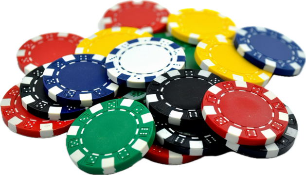 Stacks of Colorful Poker Chips.without background isolated