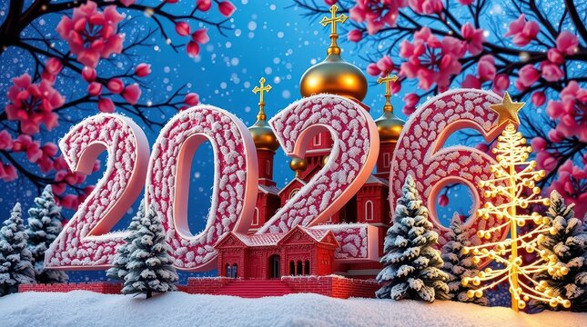 New Year 2026 winter snow Russia
