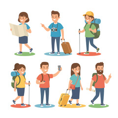 set of cartoon character