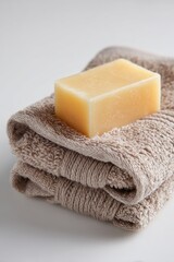 Soft towels and soap for a relaxing spa experience