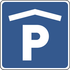 Collection of warning, mandatory, prohibition and information traffic signs. European traffic signs collection. Vector illustration. Vector illustration of a street road sign indicating a parking.