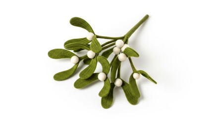 Felt Christmas Mistletoe photo on a solid white background, holiday graphic, Craft