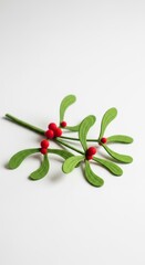 Felt Christmas Mistletoe photo on a solid white background, holiday graphic, Craft