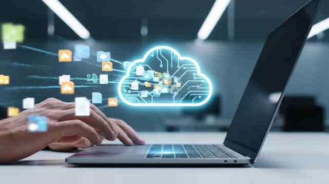 Files being uploaded and synced to a secure cloud storage system