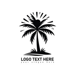 Obraz premium Palm Tree Silhouette Vector Logo Design