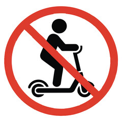 No scooter sign isolated on white background