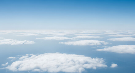 Aerial view of white clouds and blue sky over ocean image