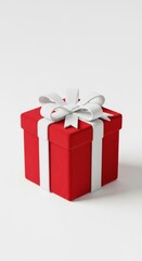 Felt Christmas present photo on a solid white background, holiday graphic, Craft