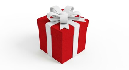 Felt Christmas present photo on a solid white background, holiday graphic, Craft