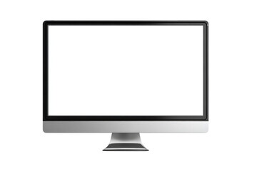 Fototapeta premium Gray computer monitor with blank white screen
