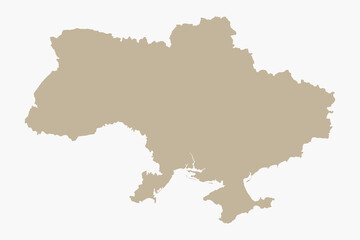 Vector graphic artwork suitable for print and web containing flat detailed map of independent UKRAINE