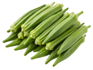  okra pods isolated on transparent background png