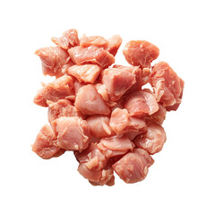 Small pieces of fresh chicken meat