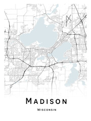 City map of the Madison, Wisconsin - concept art.